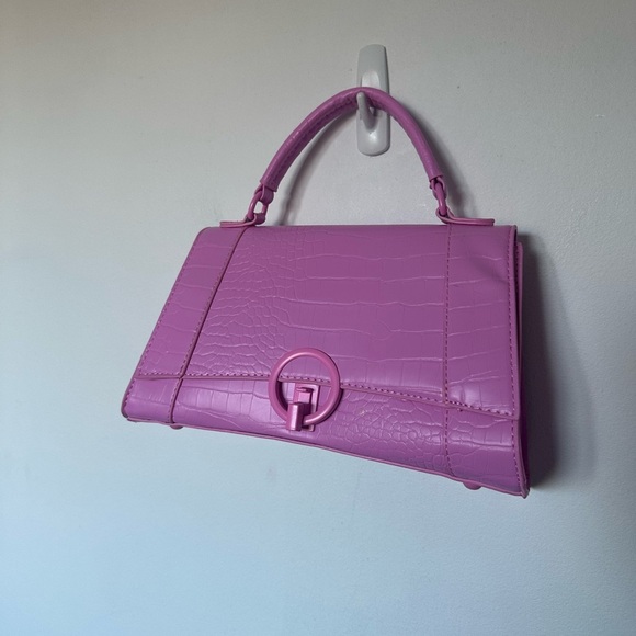 Call It Spring Pink Textured Top Handle Bag with Long Strap Barbie - Picture 5 of 12